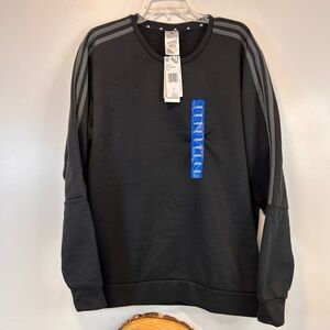 Adidas Essentials 3-Stripes Fleece Black Long Sleeve Sweatshirt Men’s Large
